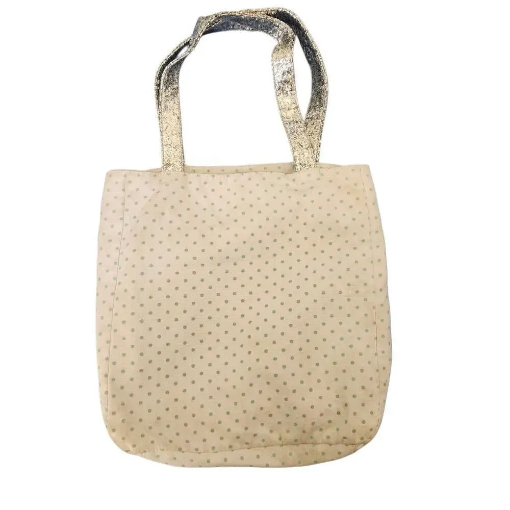 Is it Friday Yet girls tote bag canvas polka dot fun colorful cream